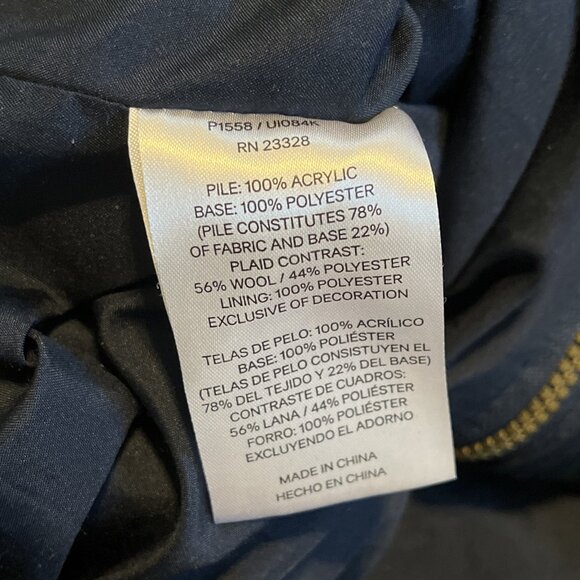 Pendleton Sherpa Fleece Jacket SZ Large Blue Deep Pile Full Zip Coat - Picture 7 of 11